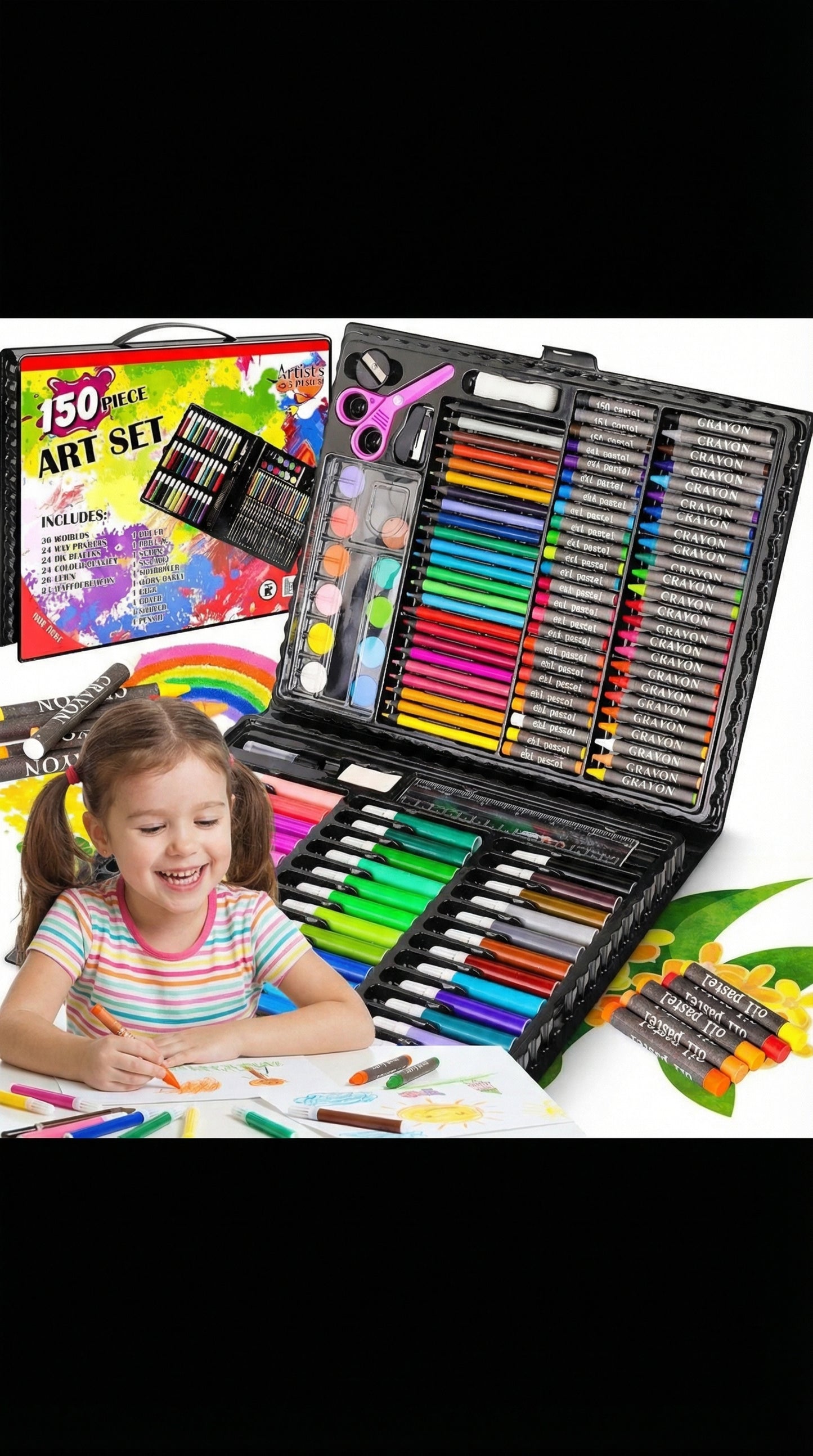 Deluxe 150pc Art & Creativity Set-150-Piece Ultimate Artist’s Studio – The Complete Masterpiece Kit for Kids & Teens