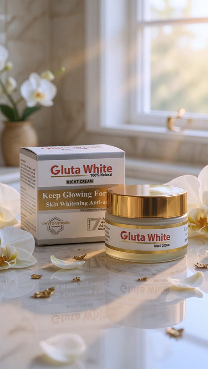 Gluta White 100% Natural Night Cream – Advanced Anti-Aging & Skin Brightening Formula