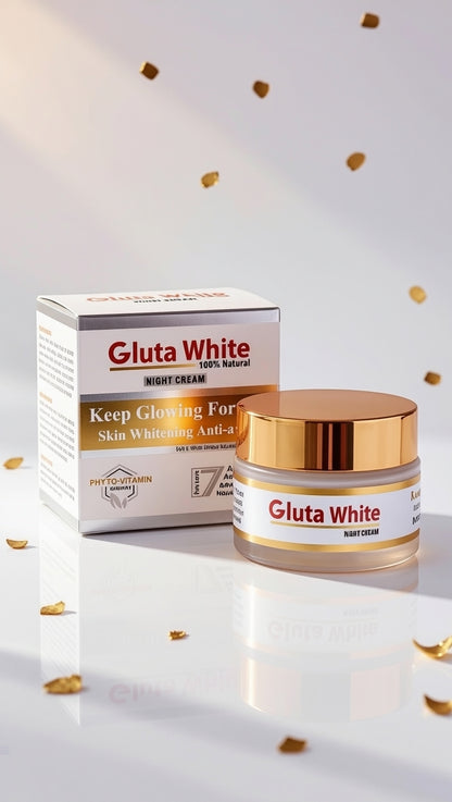 Gluta White 100% Natural Night Cream – Advanced Anti-Aging & Skin Brightening Formula