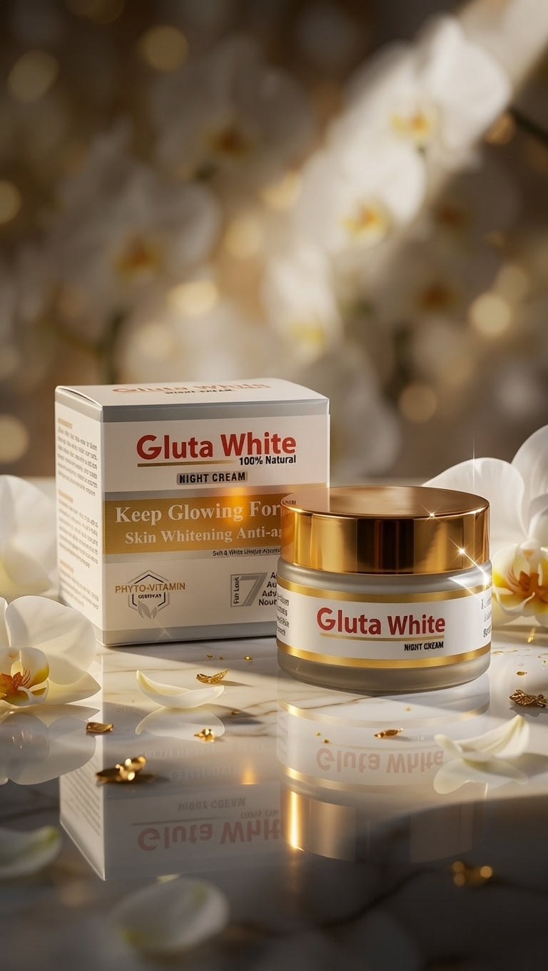 Gluta White 100% Natural Night Cream – Advanced Anti-Aging & Skin Brightening Formula