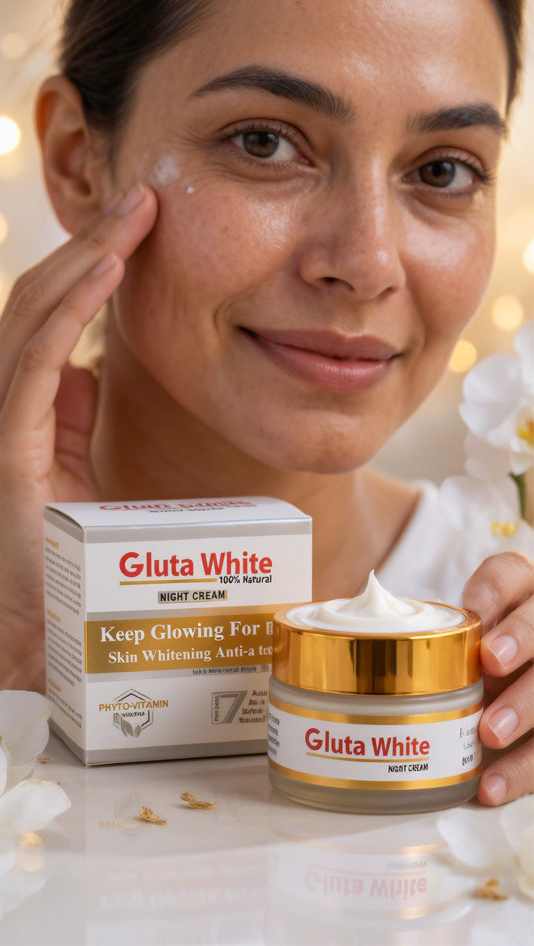 Gluta White 100% Natural Night Cream – Advanced Anti-Aging & Skin Brightening Formula