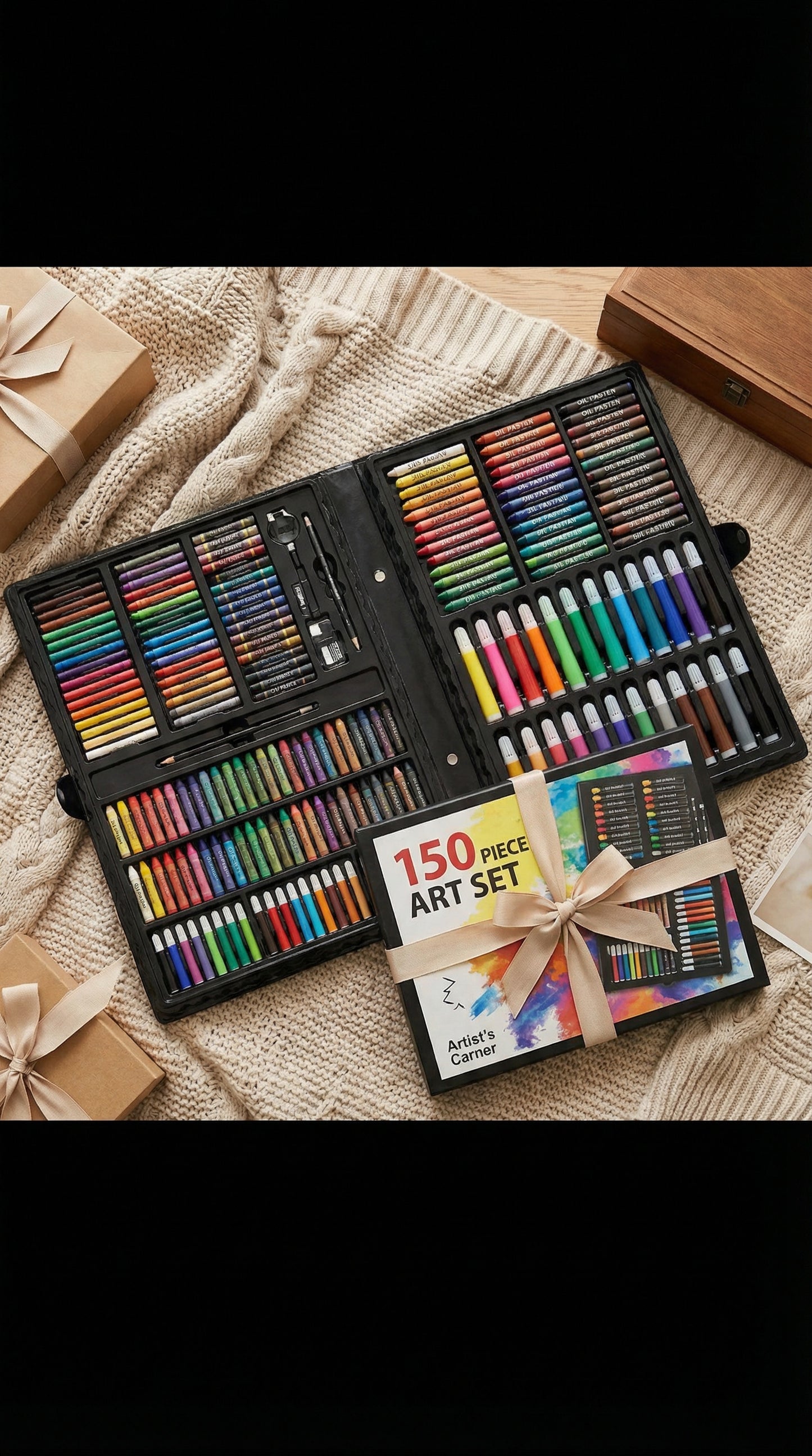 Deluxe 150pc Art & Creativity Set-150-Piece Ultimate Artist’s Studio – The Complete Masterpiece Kit for Kids & Teens
