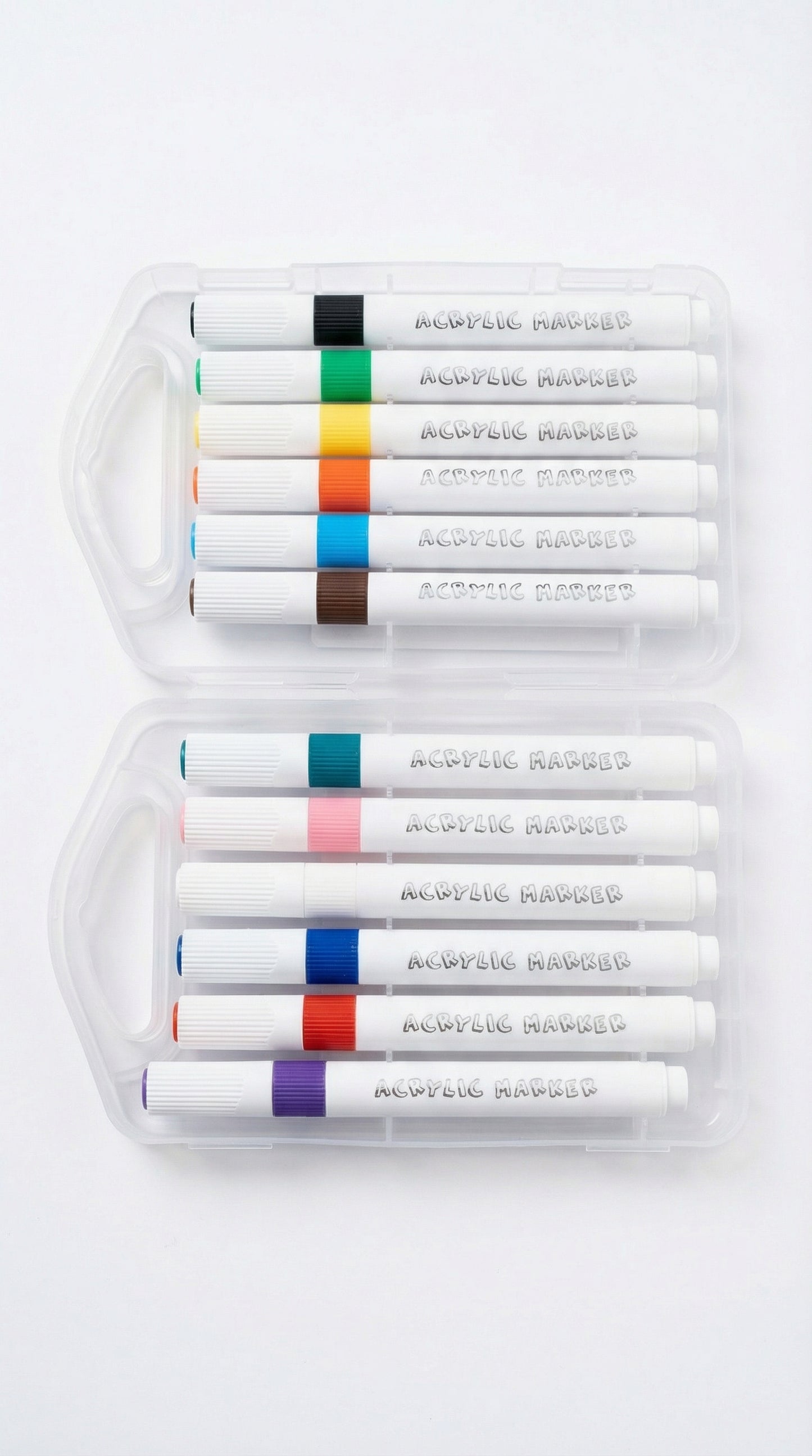 2 in 1-Acrylic Paint Set (12 x 12ml tubes) and Acrylic Triangle Marker( Pack 0f 12)