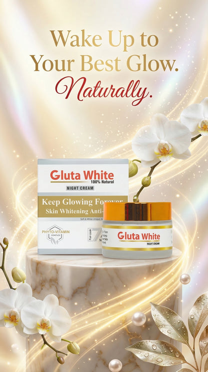 Gluta White 100% Natural Night Cream – Advanced Anti-Aging & Skin Brightening Formula