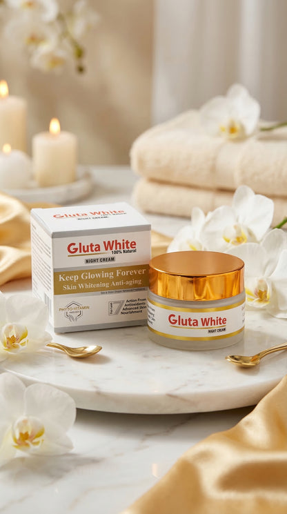 Gluta White 100% Natural Night Cream – Advanced Anti-Aging & Skin Brightening Formula