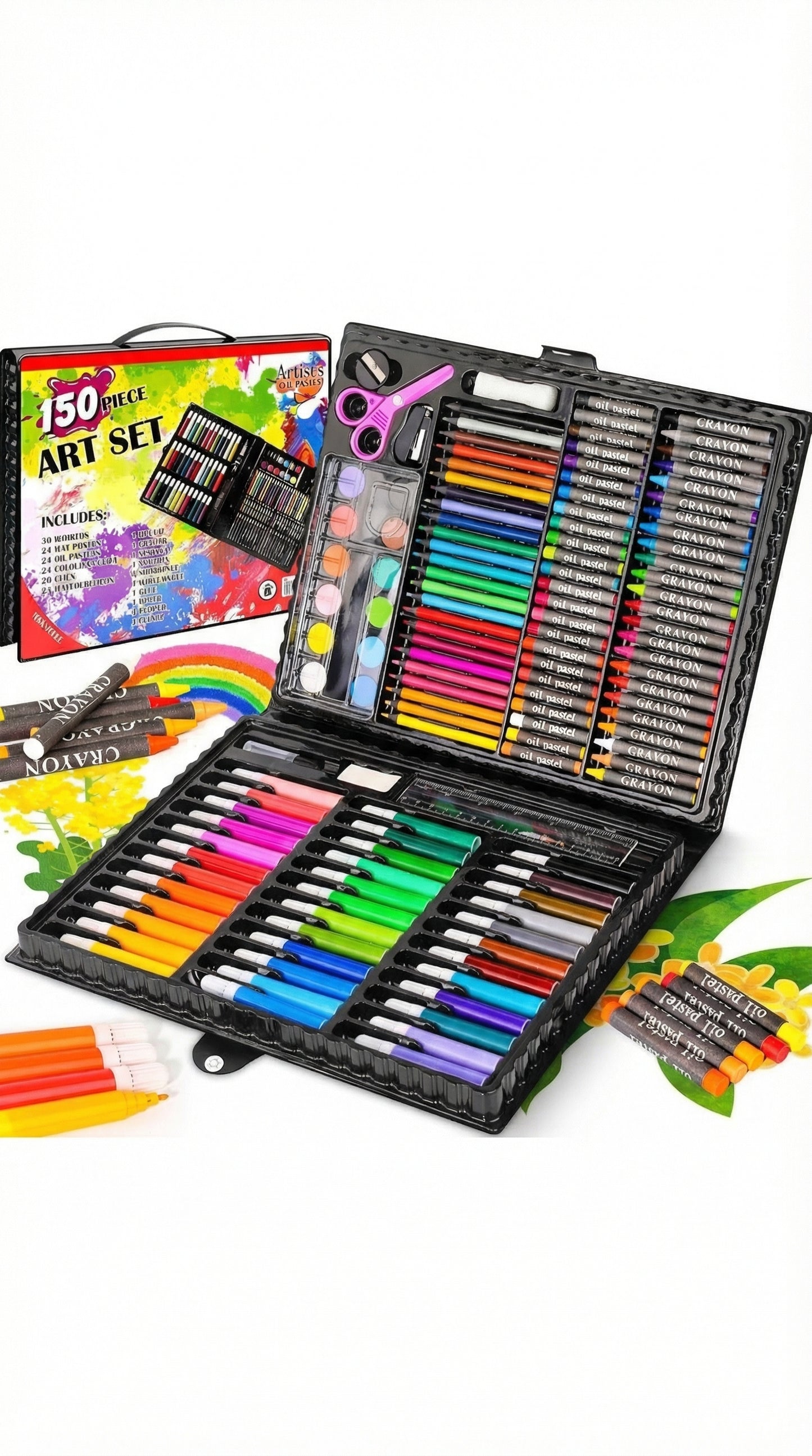Deluxe 150pc Art & Creativity Set-150-Piece Ultimate Artist’s Studio – The Complete Masterpiece Kit for Kids & Teens
