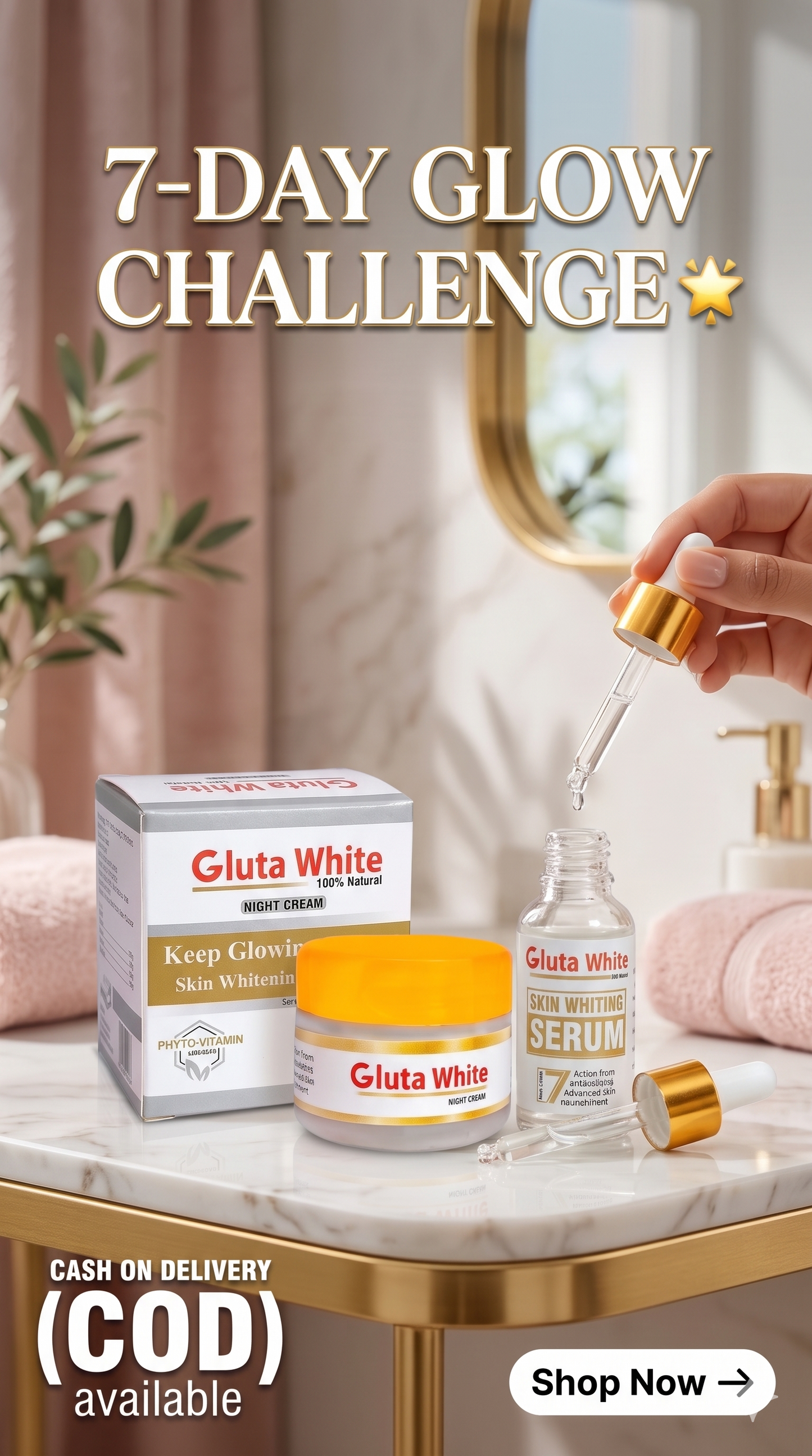 Gluta White 100% Natural Night Cream – Advanced Anti-Aging & Skin Brightening Formula