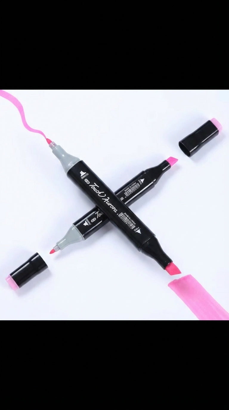 Double Tip Art Markers-Dual Side-Coloring-Permanent-Drawing Markers