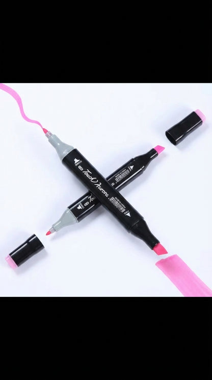 Double Tip Art Markers-Dual Side-Coloring-Permanent-Drawing Markers