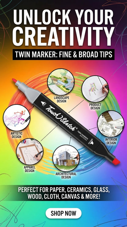 Double Tip Art Markers-Dual Side-Coloring-Permanent-Drawing Markers