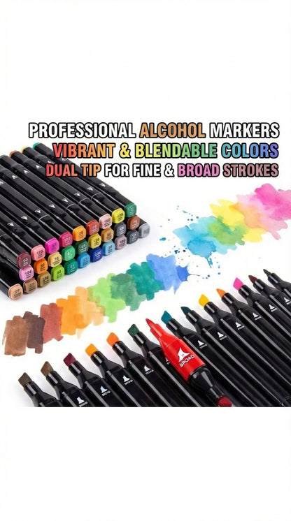 Double Tip Art Markers-Dual Side-Coloring-Permanent-Drawing Markers