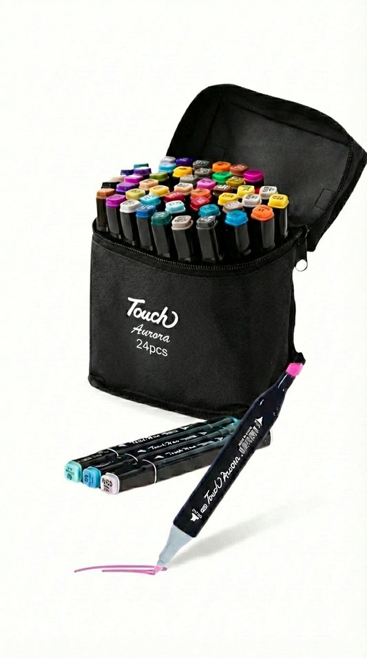 Double Tip Art Markers-Dual Side-Coloring-Permanent-Drawing Markers