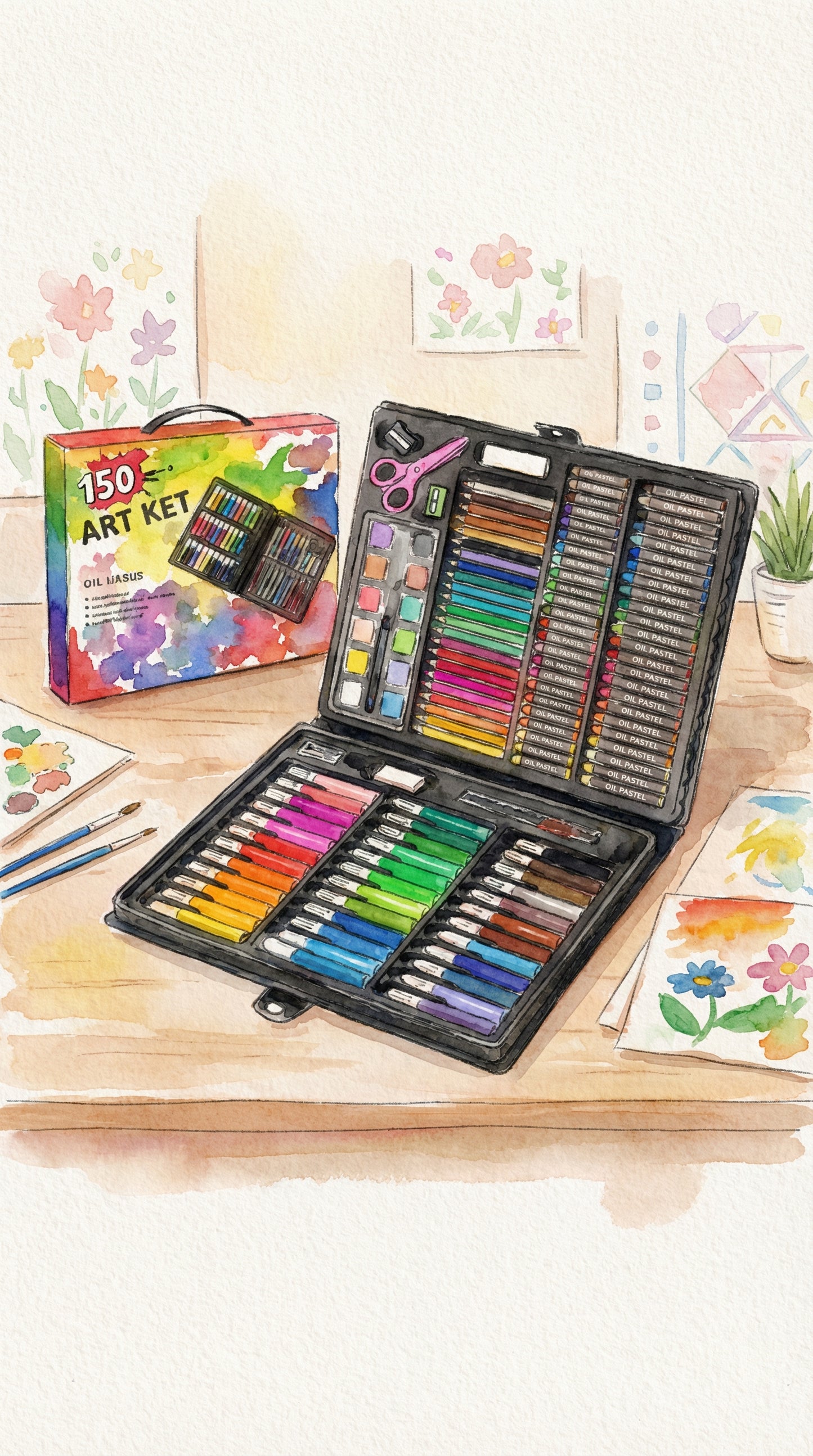 Deluxe 150pc Art & Creativity Set-150-Piece Ultimate Artist’s Studio – The Complete Masterpiece Kit for Kids & Teens