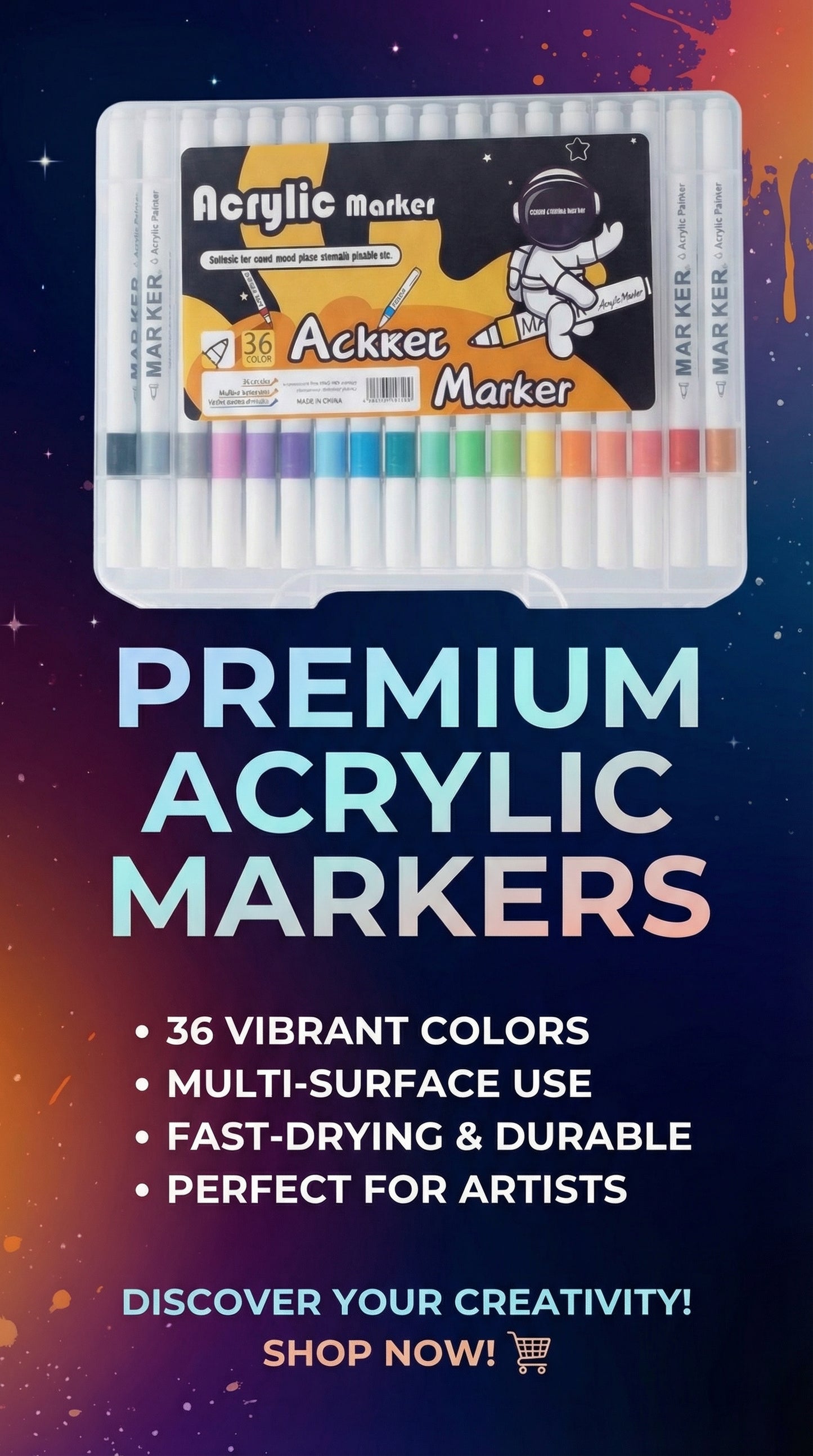 Premium Acrylic Paint Markers (36 Pcs Set)