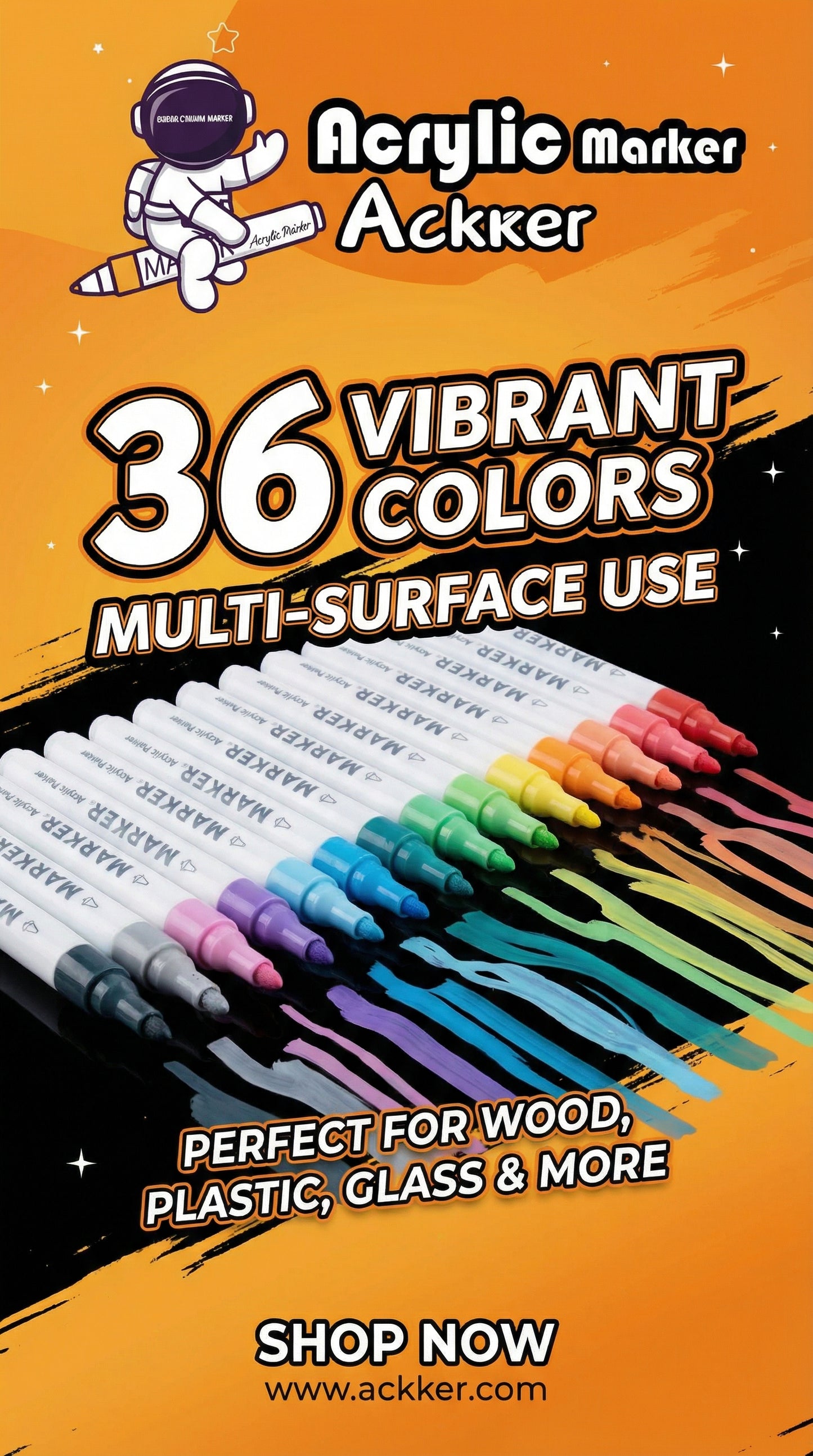 Premium Acrylic Paint Markers (36 Pcs Set)