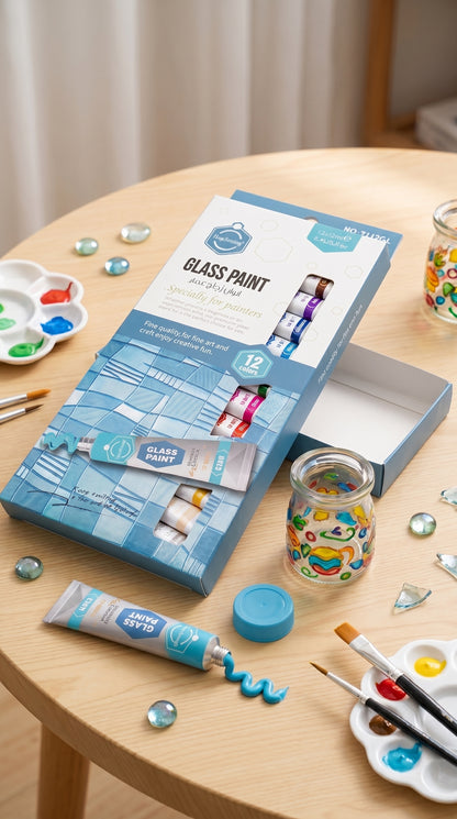5-in-1 Paint Set – Acrylic, Glass, Fabric & Water Colors Kit (Pack of 5 x 12 Colors) | Professional Art Supplies for Beginners & Artists