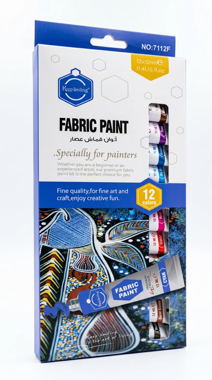 5-in-1 Paint Set – Acrylic, Glass, Fabric & Water Colors Kit (Pack of 5 x 12 Colors) | Professional Art Supplies for Beginners & Artists