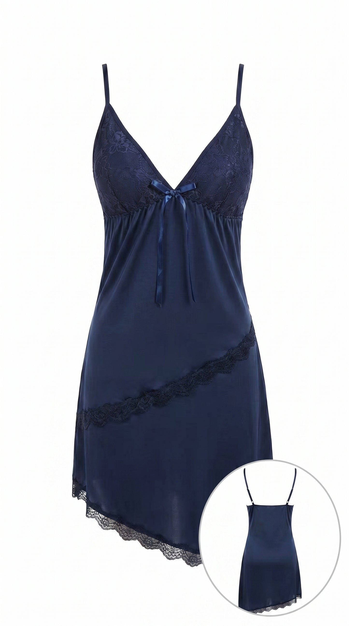 Luxury Satin Lace Night Dress for Women – Burgundy Silk Sleepwear, Sexy Slip Nighty with Adjustable Straps