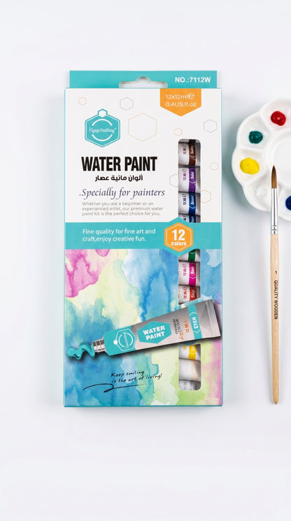 5-in-1 Paint Set – Acrylic, Glass, Fabric & Water Colors Kit (Pack of 5 x 12 Colors) | Professional Art Supplies for Beginners & Artists