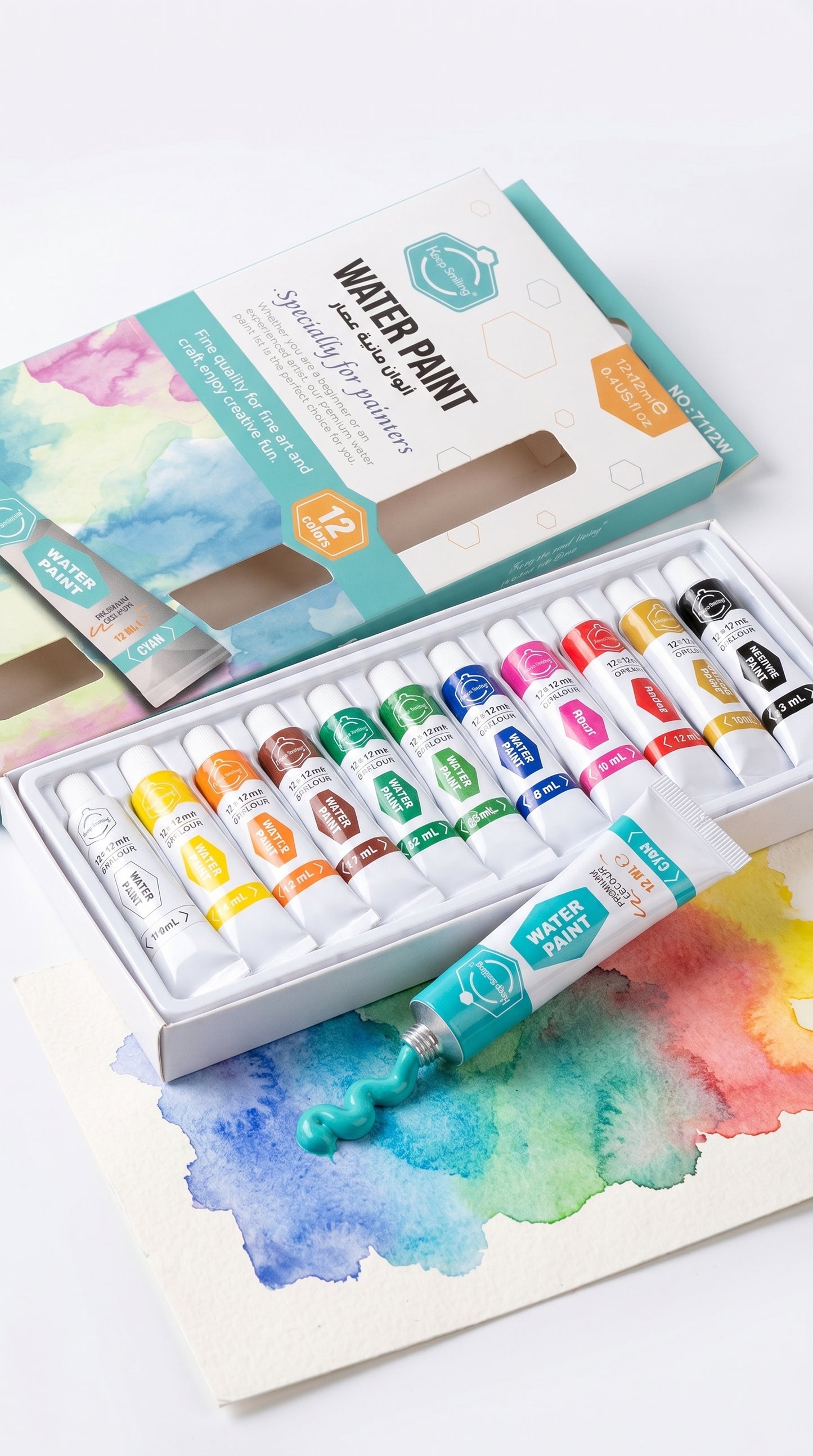 5-in-1 Paint Set – Acrylic, Glass, Fabric & Water Colors Kit (Pack of 5 x 12 Colors) | Professional Art Supplies for Beginners & Artists